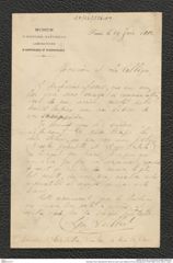 Nachlass Franz Steindachner, Brief von Lèon Louis Vaillant an Franz Steindachner (19.06.1882), Inv.Nr. 556.01, Seite 1